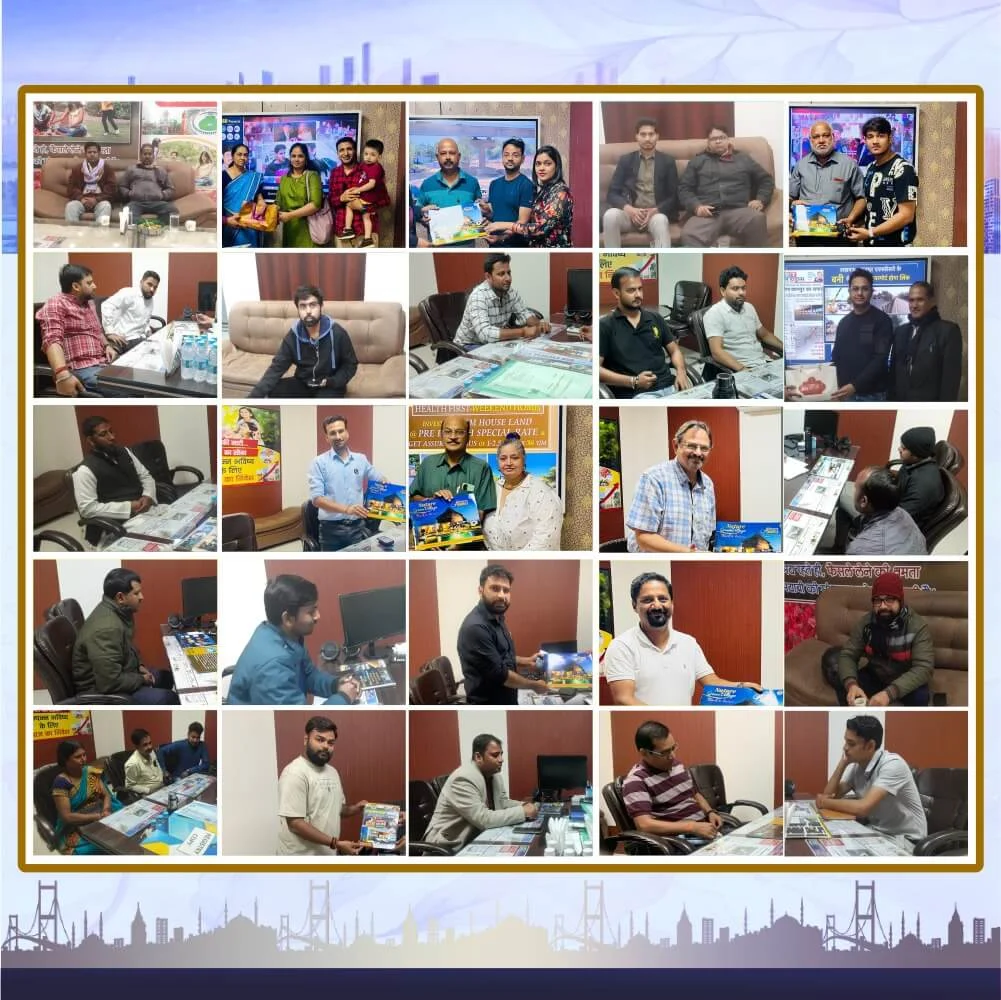 Lucknow Estates project partners family — happy land purchase partners at our Lucknow office (collage 4)
