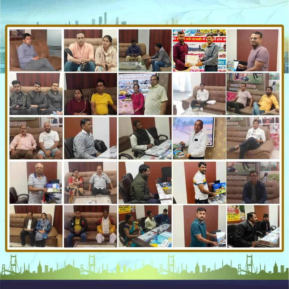Lucknow Estates project partners family — happy land purchase partners at our Lucknow office (collage 3)