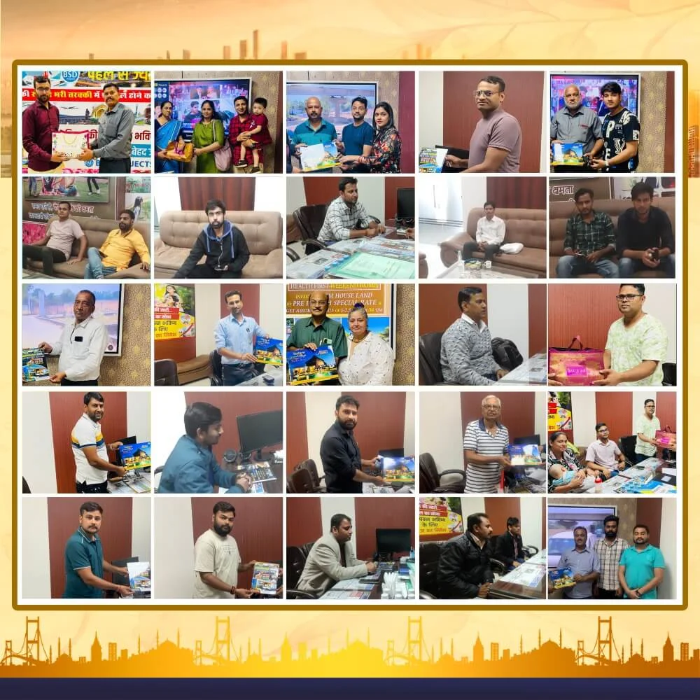 Lucknow Estates project partners family — happy land purchase partners at our Lucknow office (collage 6)