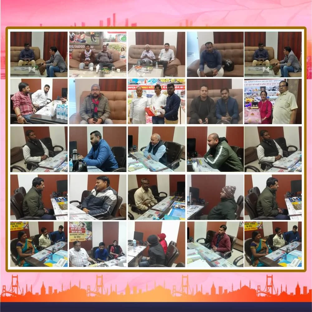 Lucknow Estates project partners family — happy land purchase partners at our Lucknow office (collage 2)