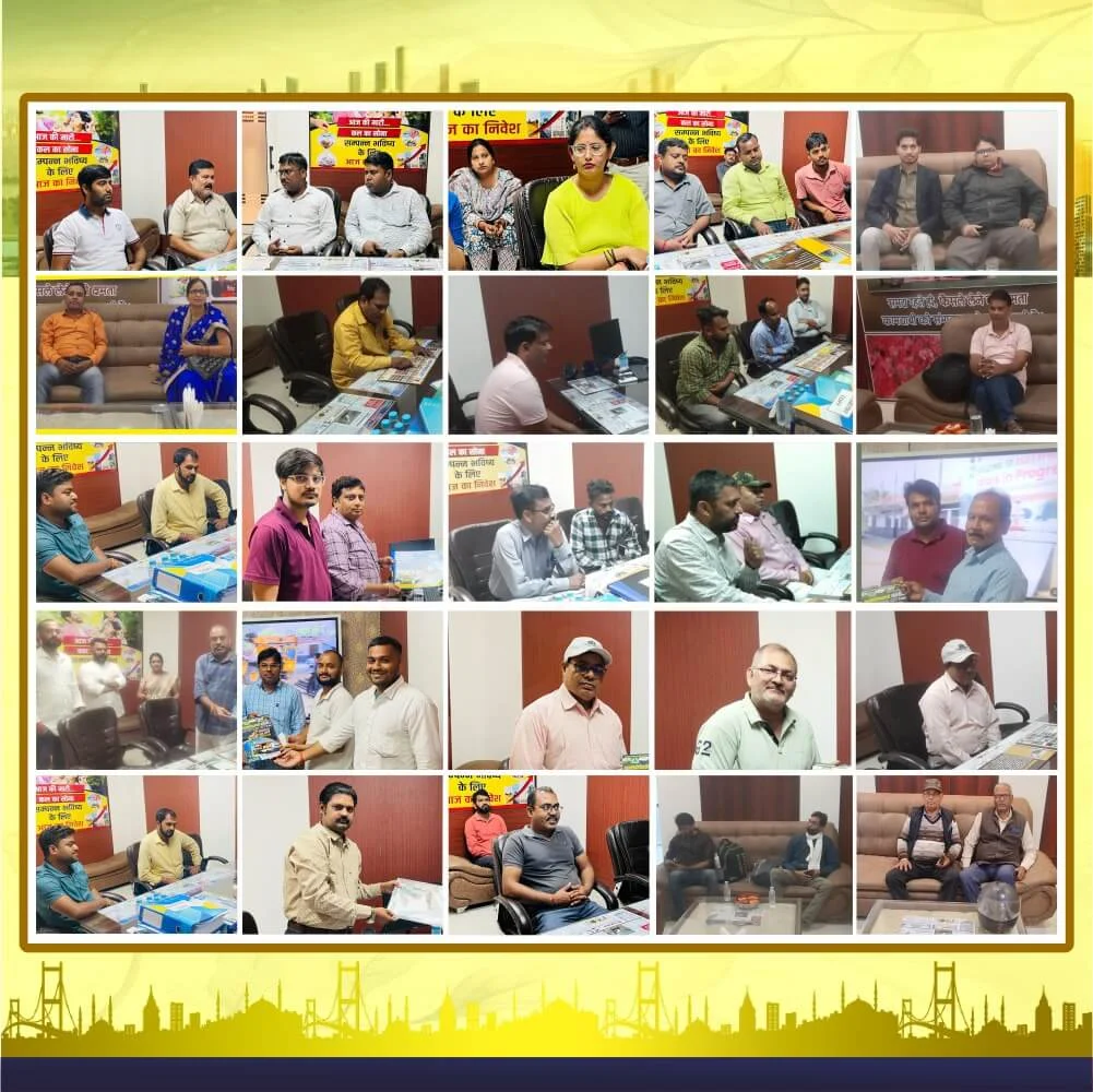 Lucknow Estates project partners family — happy land purchase partners at our Lucknow office (collage 1)